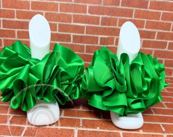 Green Ribbon Ruffled Ankle Tutus | Birthday Anklets