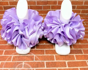 Lavender Ruffled Ribbon Ankle Tutus | Birthday Anklets