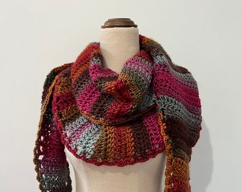 Shapes of winter Scarf/wrap - Colourful | Handmade | Crochet