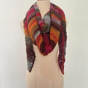 Shapes of winter Scarf/wrap - Colourful | Handmade | Crochet