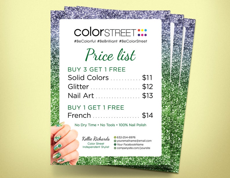 Color Street Price List Color Street Pricing printable color Etsy