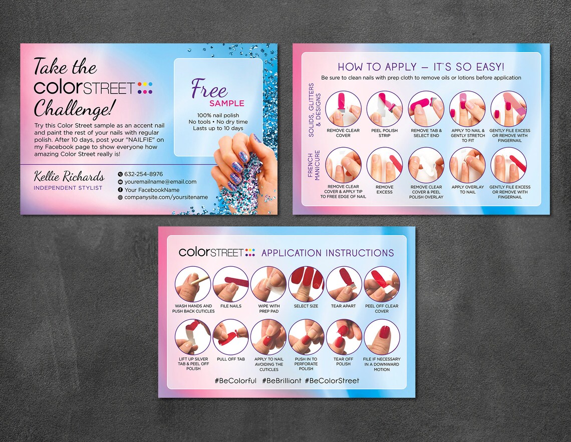 Color Street Twosie Card Color Street Sample Cards Color Etsy