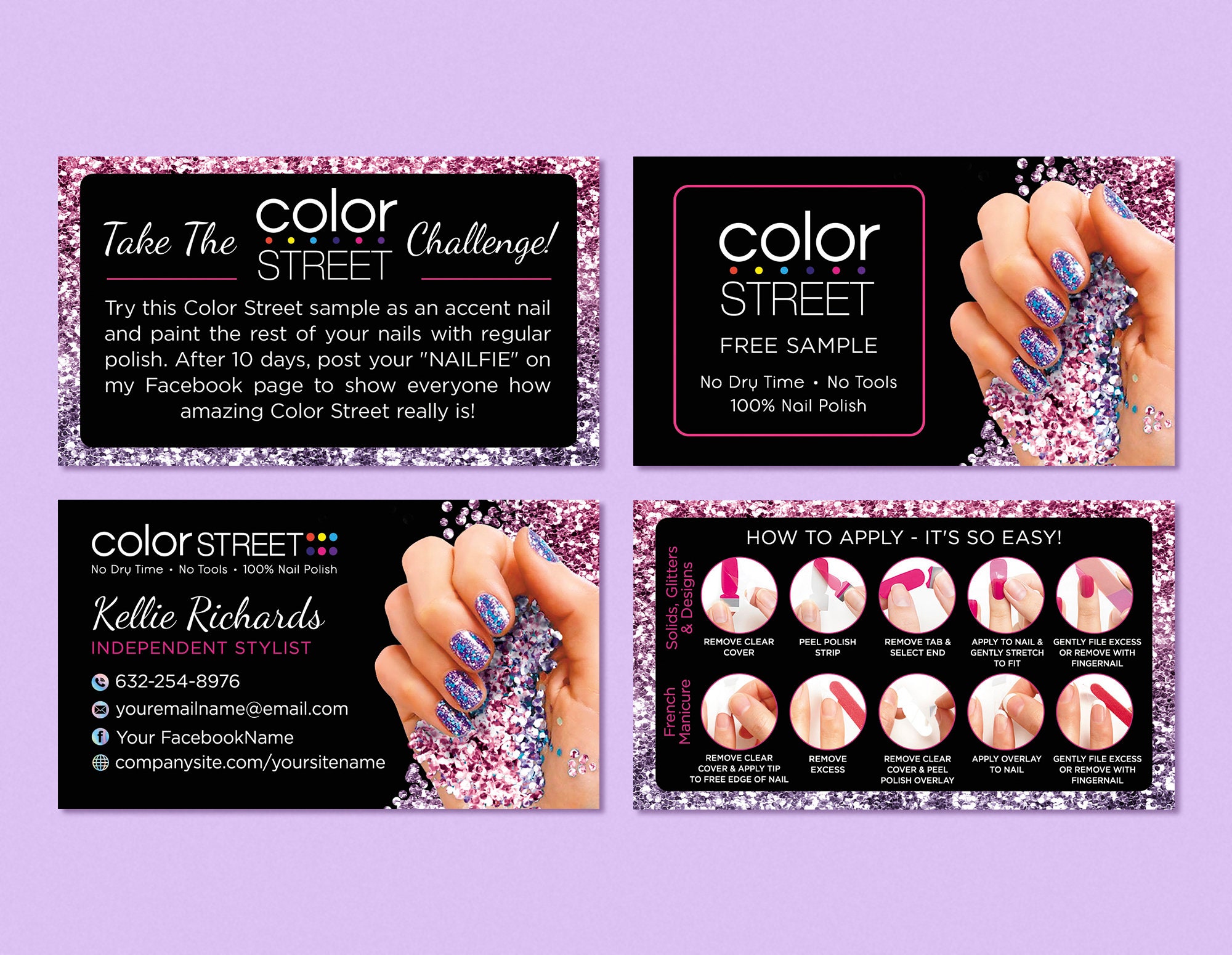 Color Street Sample Cards Color Street Twosie Card Color Etsy