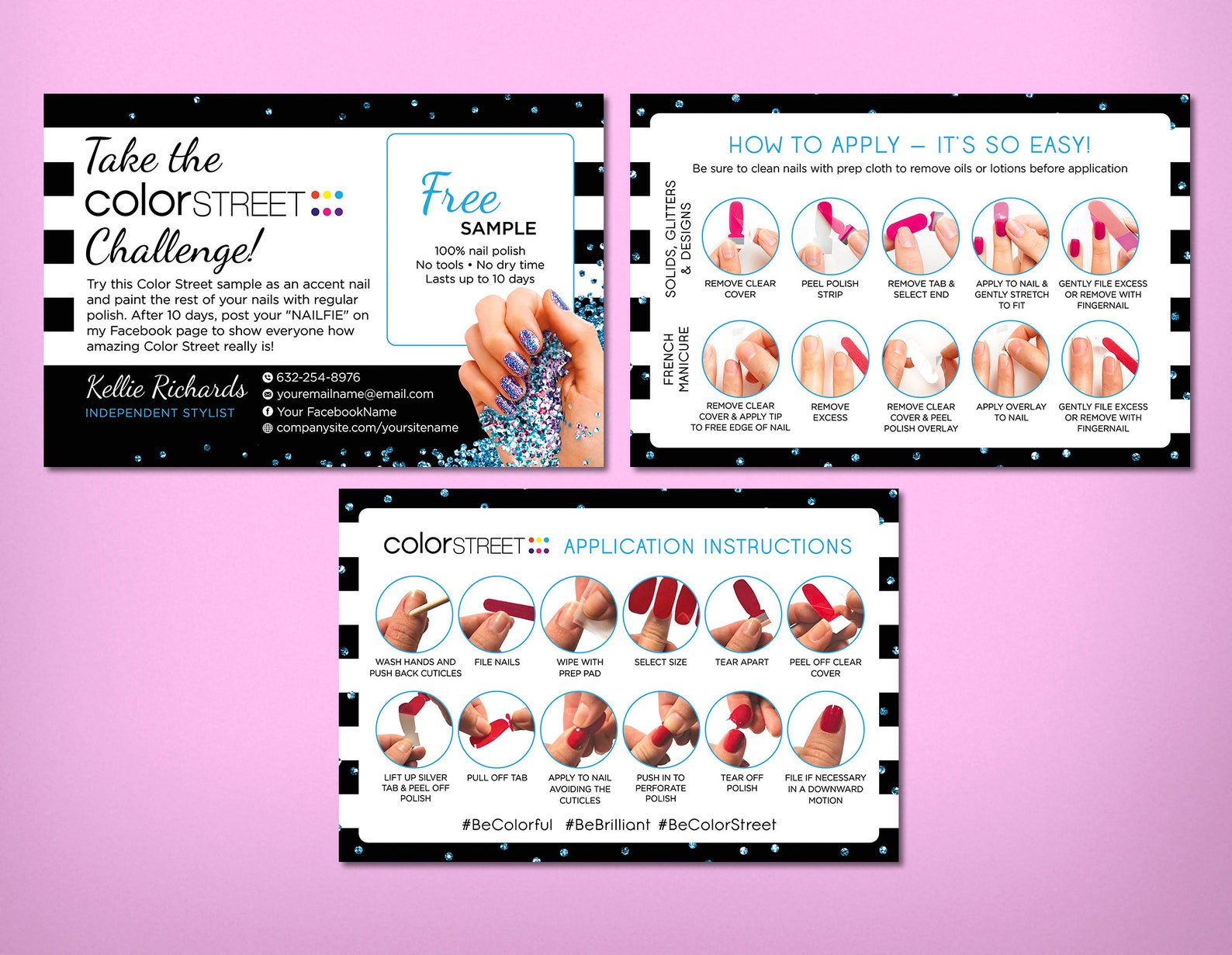 Color Street Sample Cards Color Street Twosie Card Color Etsy