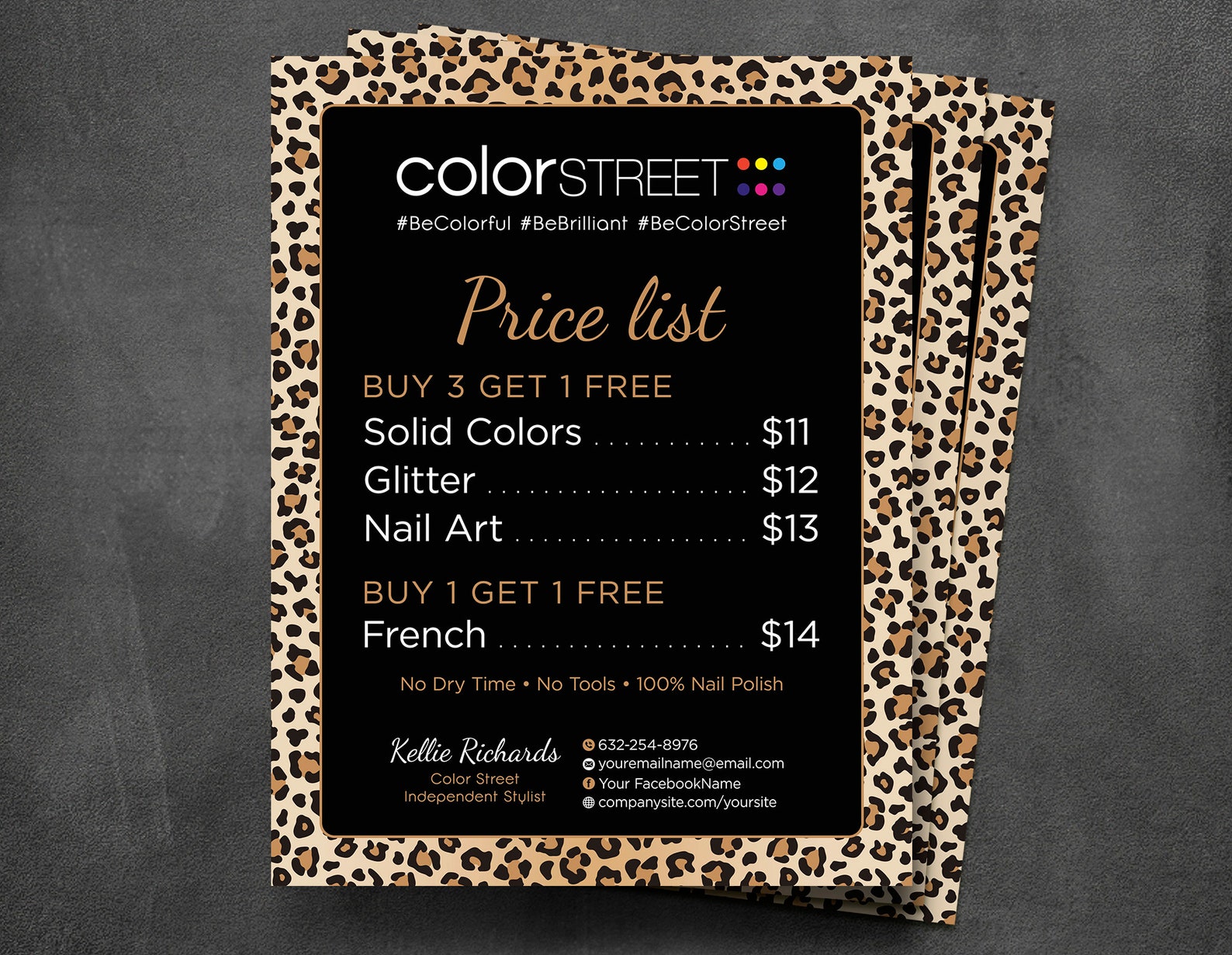 Color Street Price List printable color street price list Etsy