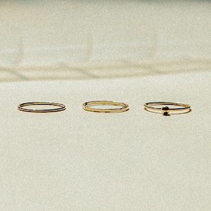 14k Gold Filled Trio Set • Minimalist • Dainty • Comfortable Stacker Rings • Set of 3 Rings