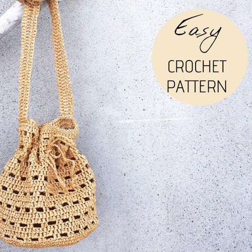 Crochet Bucket Bag Pattern Raffia Small Bag Pattern - Etsy