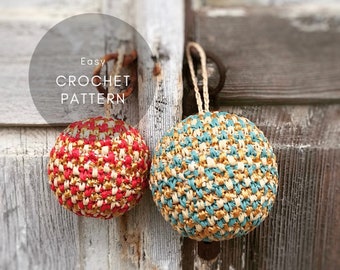 Modèle au crochet, Décoration de décoration en mosaïque, Modèle de boule de Noël au crochet, Décoration de Noël au crochet, Décoration de Noël au crochet