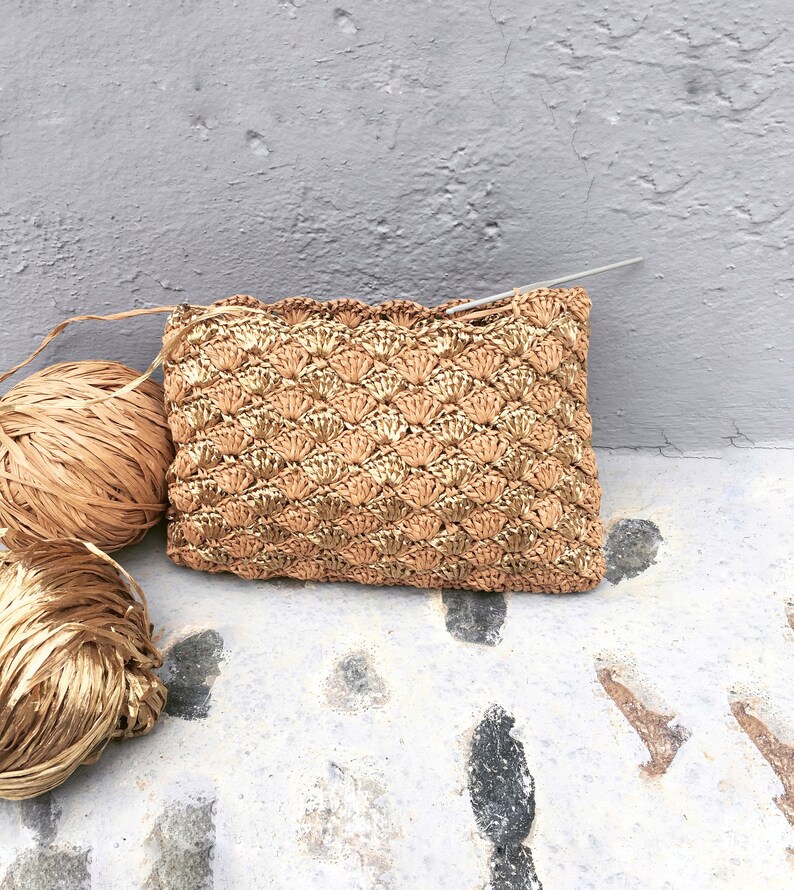 Crochet Bag Pattern Crocheted Raffia Bag Pattern Small Etsy