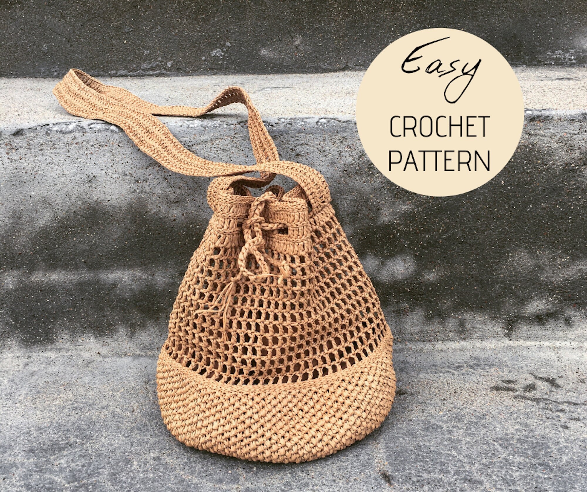 Crochet Bag Pattern Bucket Raffia Bag Pattern Easy Crochet - Etsy