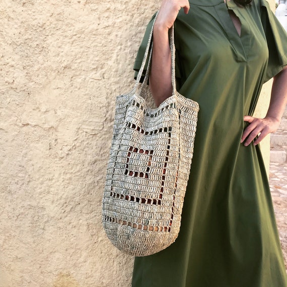 Raffia tote shop bag pattern
