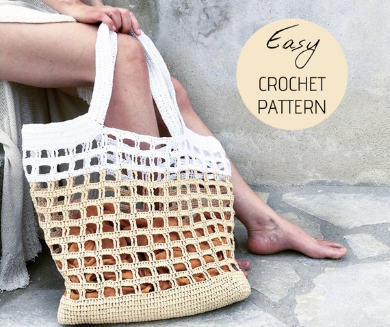 Small Beach Bag Pattern Crocheted Bag Pattern Raffia Bag | Etsy