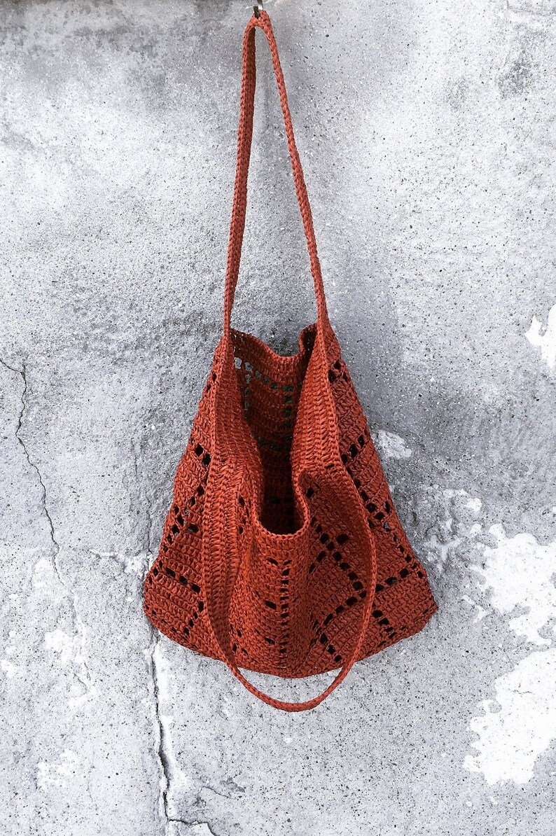 Raffia Tote bag Pattern Crochet Pattern Raffia Crochet Etsy