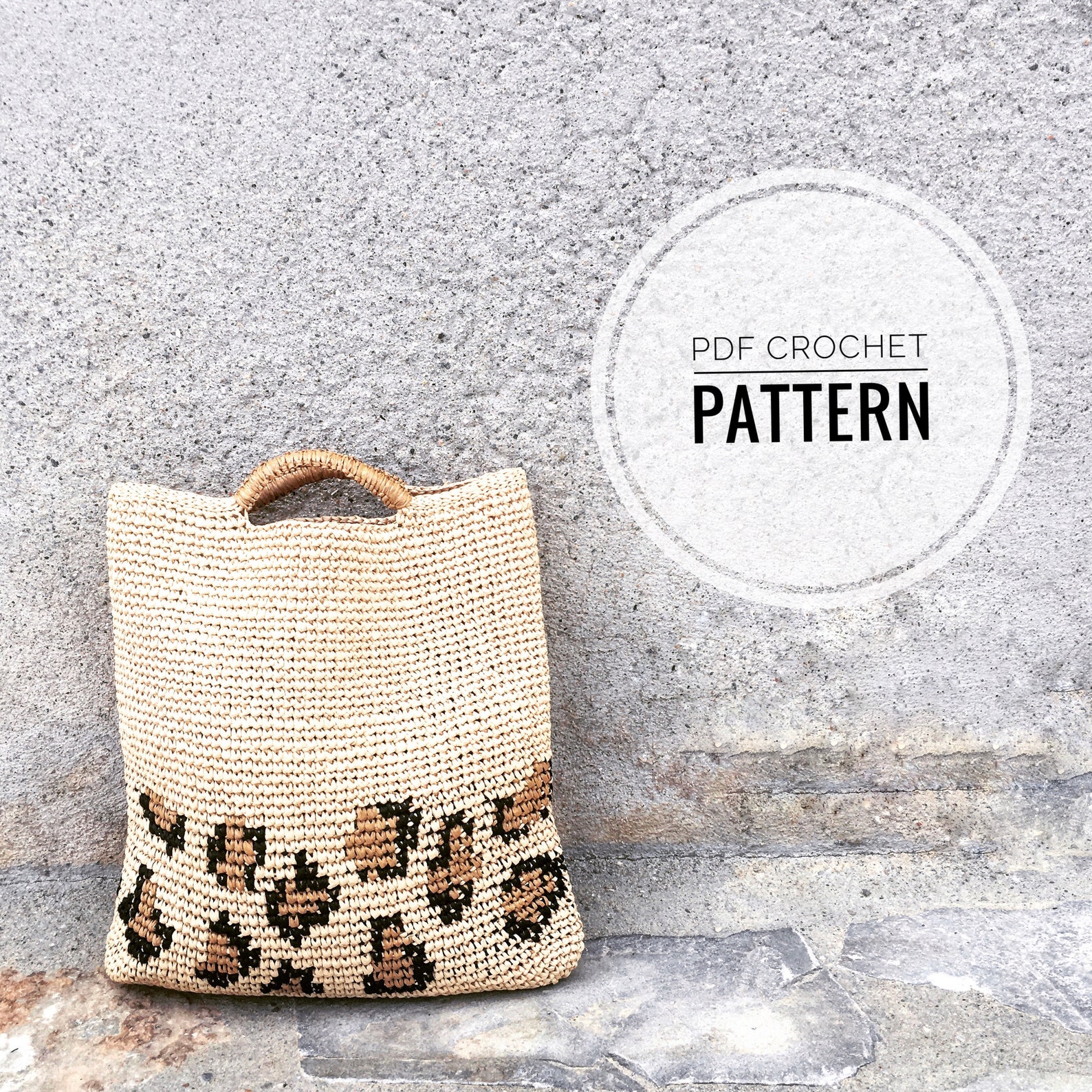 Crochet Bag Pattern Crocheted Raffia Bag pattern small Etsy