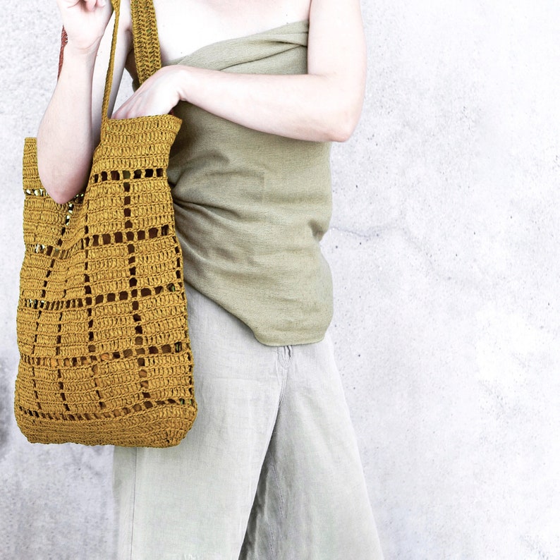 Raffia Tote Bag Pattern Crochet Pattern Raffia Crochet Etsy
