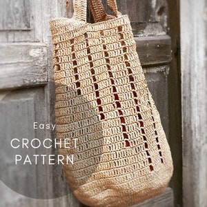 Crochet Pattern for the 'LINES TOTE BAG', Raffia Crochet Bag Pattern ...