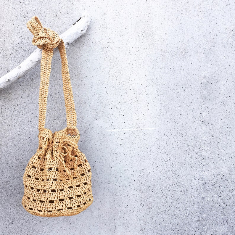Crochet Bucket Bag Pattern Raffia Small Bag Pattern Etsy