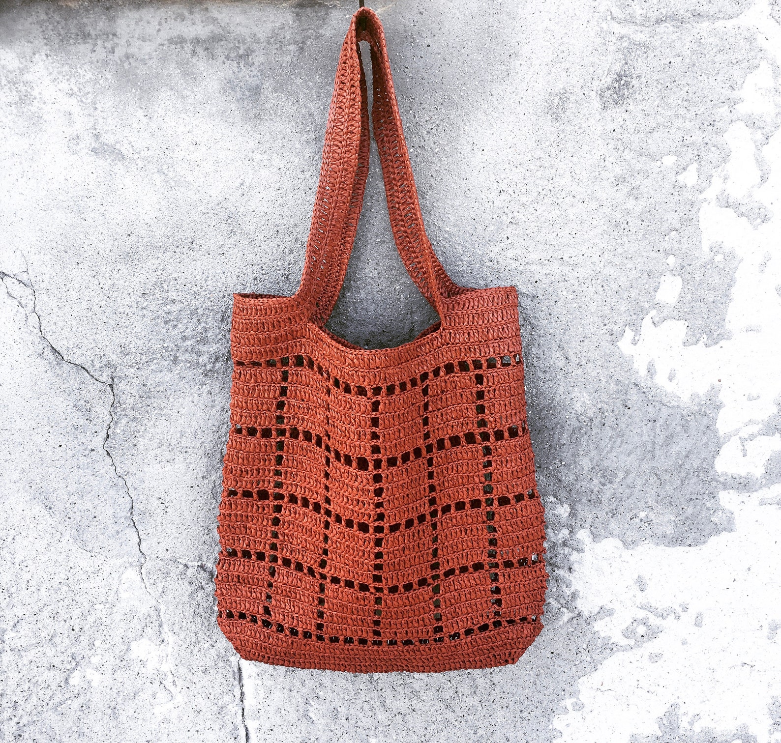 Raffia Tote Bag Pattern Crochet Pattern Raffia Crochet Etsy