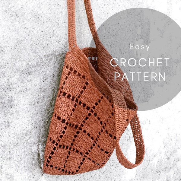 Raffia Tote bag Pattern, Crochet Pattern Raffia, Crochet Raffia Shoulder Bag pattern, Crochet Summer boho bag pattern, Crochet raffia