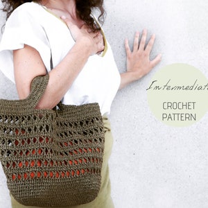 Crochet bag Pattern, Raffia bag crochet, Raffia Bag pattern, Small beach bag