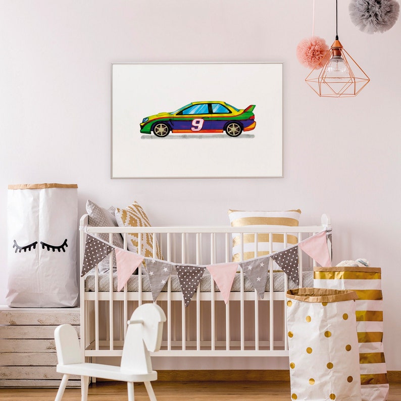Racing Car Poster Race Car Print Transportation Wall Art Stock Car Poster Boys Room Decor Race Car Decor Boy Bedroom Art Poster N34