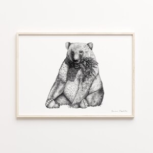 Bär mit Bouquet - Illustration Druck