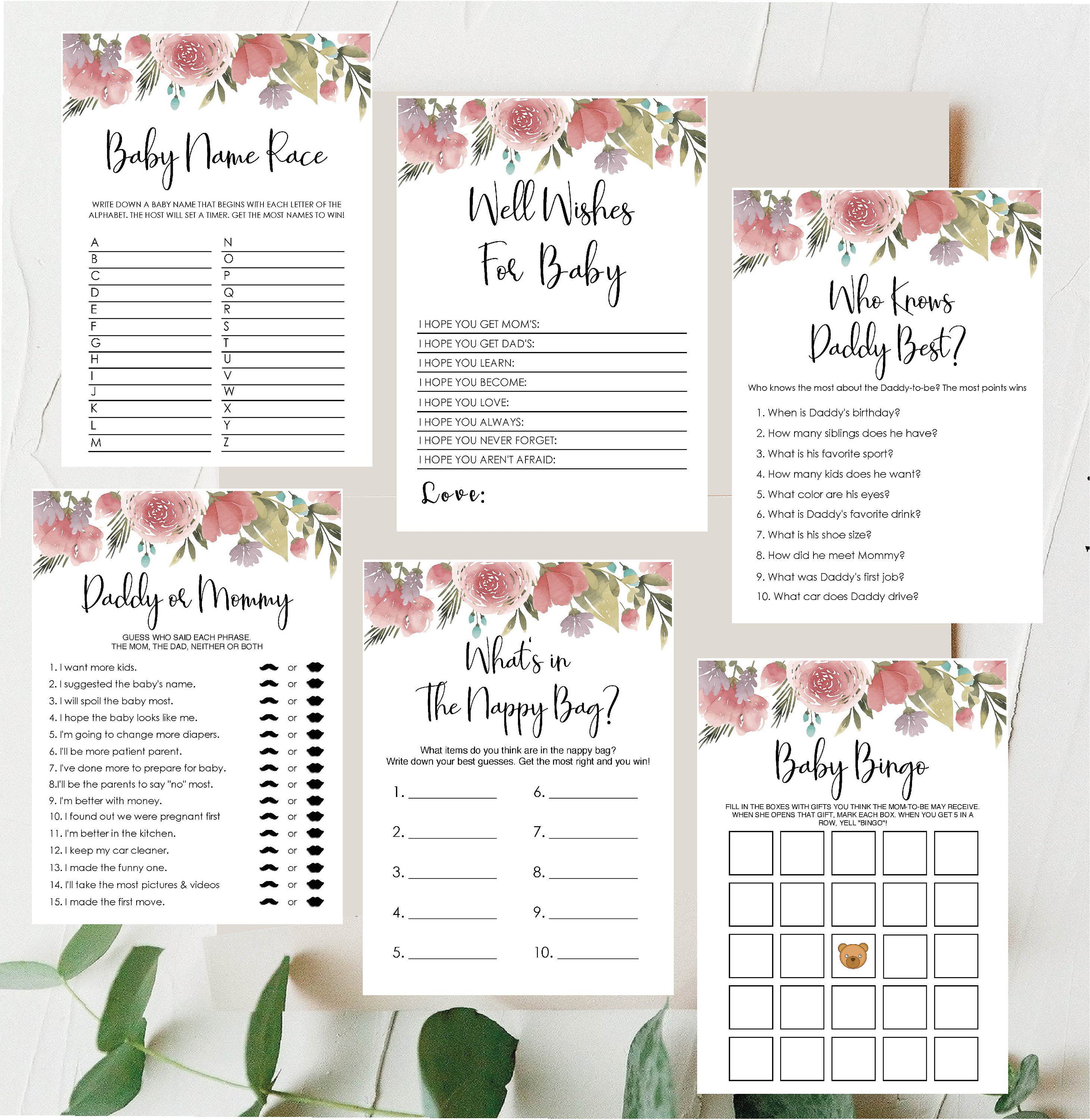 word scramble baby shower games virtual party games baby etsy