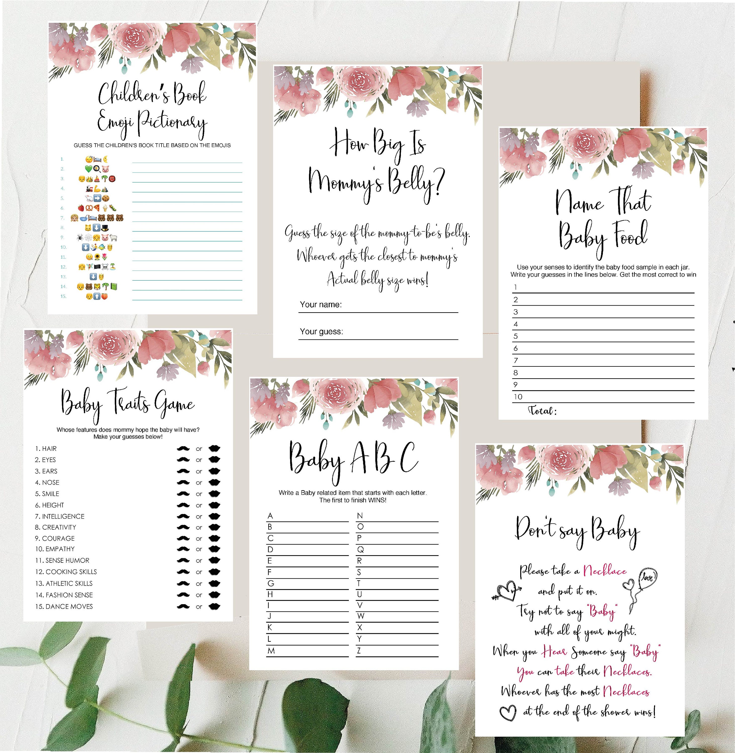 word scramble baby shower games virtual party games baby etsy