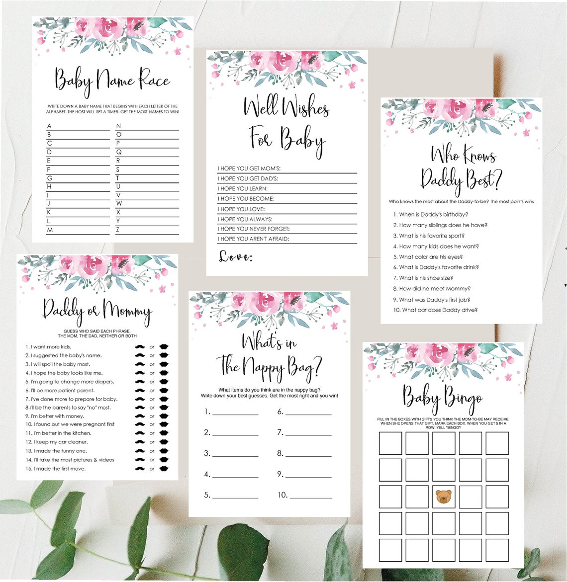 Baby Shower Scattergories / New Baby Shower Games / Baby Etsy