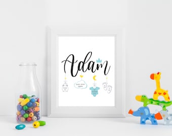 Newborn baby boy and girl personalised gift