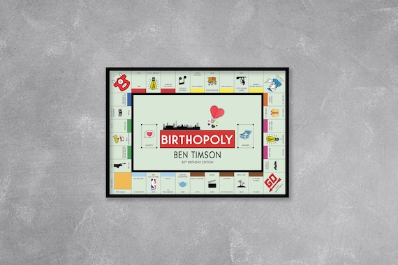Custom Monopoly Style Board Personalised for Wedding, Anniversary, Birthday, Engagement or any Occasion, Digital Version