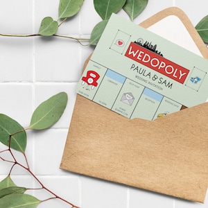 Personalisierte Monopoly Themed Brettspiel Hochzeitseinladung oder Jahrestag, Geburtstag, Verlobung oder jeder Anlass