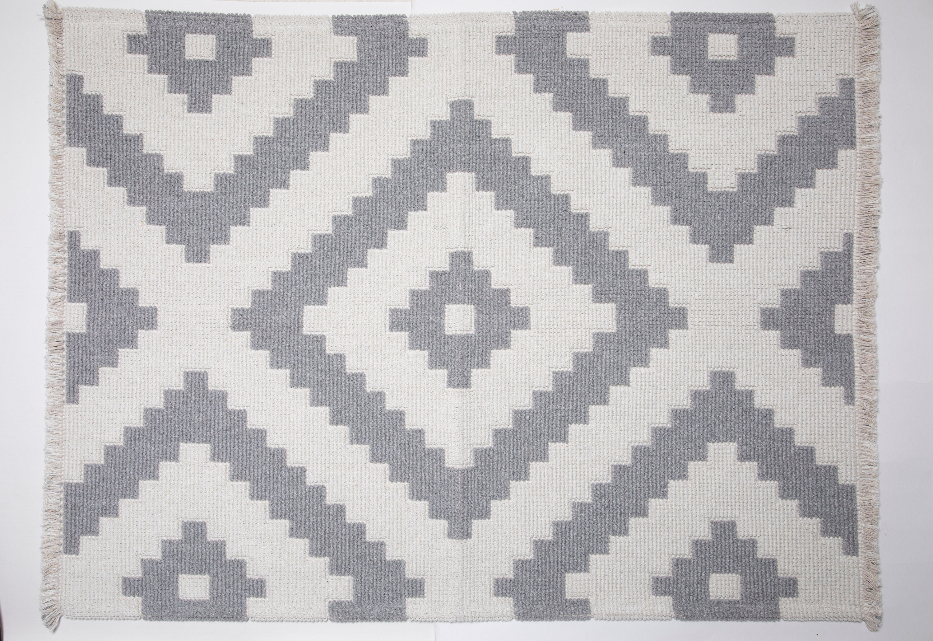 Aztec Grey and White Ethnic Design Rug Floor Mat / Bath Mat Etsy