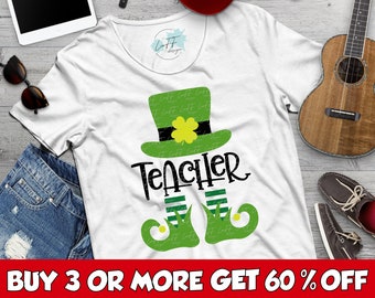 Duende SVG, Dia de São Patrício SVG, Professor SVG, Trevo SVG, Sorte SVG, Trevo, PNG, Arquivos SVG para Cricut, Downloads de Designs de Sublimação