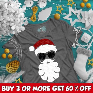 Funny Santa Face SVG: Sunglasses Christmas Design (Digital Download)