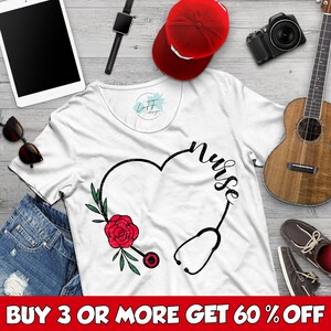 Nurse SVG, Valentines Day SVG, Heart Stethoscope SVG, Nursing Svg, Heart Svg, Png, Dxf, Svg Files For Cricut, Sublimation Designs Downloads