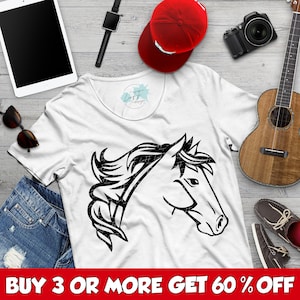 Cheval SVG, SVG de tête de cheval, cheval sauvage PNG, Svg animaux, cheval Silhouette Svg, fichiers Svg pour Cricut Designs, téléchargements de modèles par sublimation