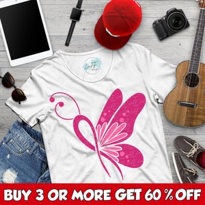 Cancer du sein SVG, SVG de sensibilisation au cancer, ruban rose SVG, papillon Svg, Png, Cricut Design, Silhouette Svg, téléchargements Design sublimation