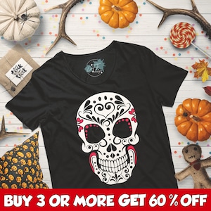 Sugar Skull SVG, Halloween SVG, Skull SVG, Skeleton Svg, Spooky Svg, Day of the Dead Svg, Png, File For Cricut, Sublimation Designs Download