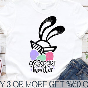 Osterei Jäger SVG, lustige Kinder Ostern SVG, Hase SVG, Eggspert Jäger SVG, Png, SVG-Dateien für Cricut, Sublimation Designs Downloads