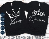 King and Queen SVG, Couples SVG, Valentine Matching Shirt SVG, Mr and Mrs Svg, Valentines Day Svg For Cricut, Sublimation Designs Downloads