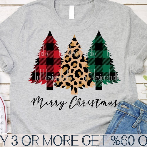 Leopard Christmas Tree SVG Christmas PNG Merry and Bright - Etsy