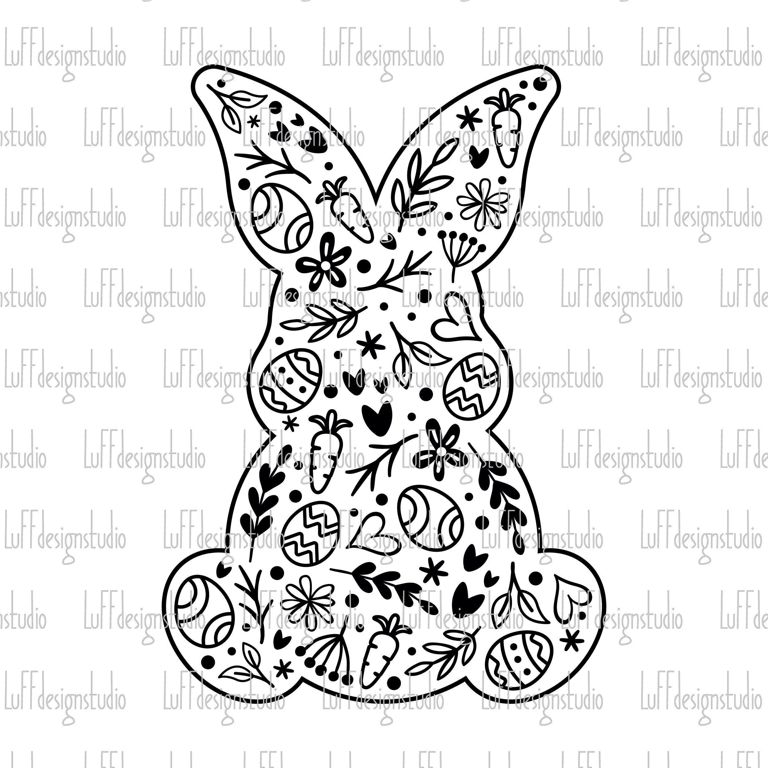 Easter SVG Floral Bunny SVG Spring SVG Happy Easter Svg Etsy