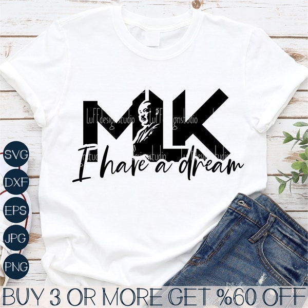 MLK 'I Have a Dream' SVG: Black History, Juneteenth (digitale bestanden)