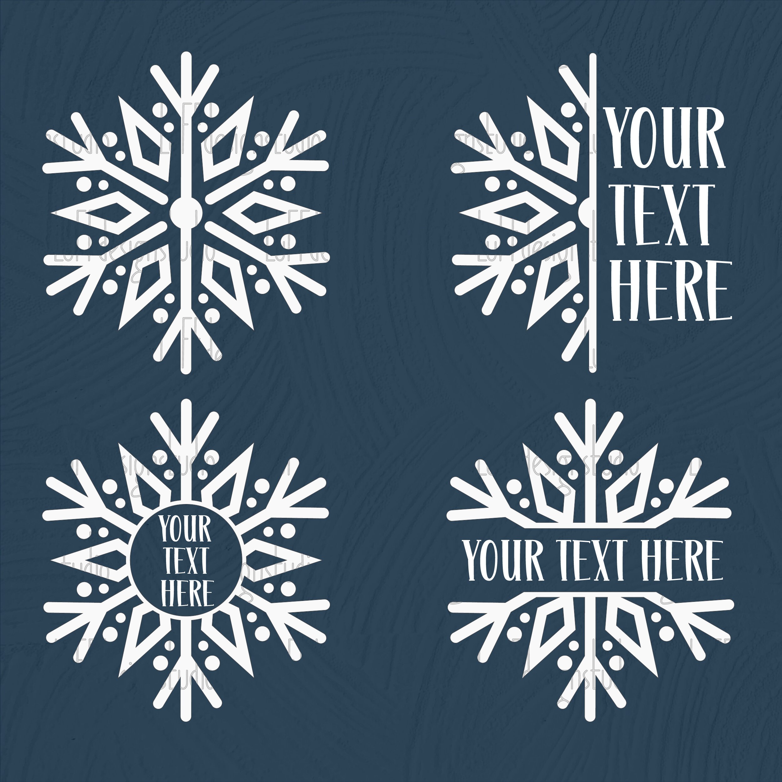 Split Snowflake SVG Snowflake Monogram SVG Winter SVG - Etsy