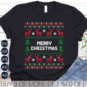 Maglione di Natale SVG, Buon Natale SVG, Divertente maglietta di Natale SVG, Renna SVG, PNG, File SVG per Cricut, Download di disegni per sublimazione