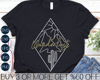 Wanderlust SVG, World Traveler SVG, Camping SVG, Mountain Svg, Adventure Svg, Outdoors, Png, Files For Cricut, Sublimation Designs Downloads