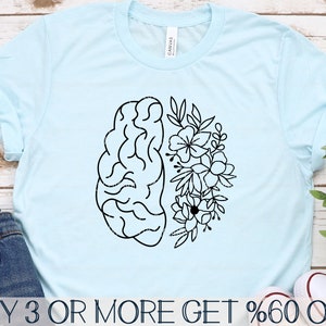 Floral cerveau SVG, SVG de santé mentale, fleurs sauvages demi cerveau SVG, Svg de problème de santé mentale, fichiers pour Circuit, téléchargements de dessins par sublimation