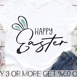 Pasqua SVG, Buona Pasqua SVG, Orecchie da coniglio SVG, Maglietta di Pasqua SVG, Bambino SVG, Primavera SVG, PNG, File per Cricut, Download di disegni per sublimazione