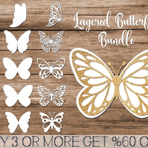 Schmetterling SVG, Schmetterlinge SVG, Layered Schmetterling SVG, Glowforge svg, beliebt svg, dxf, svg-Dateien für Cricut, Sublimation Designs Downloads